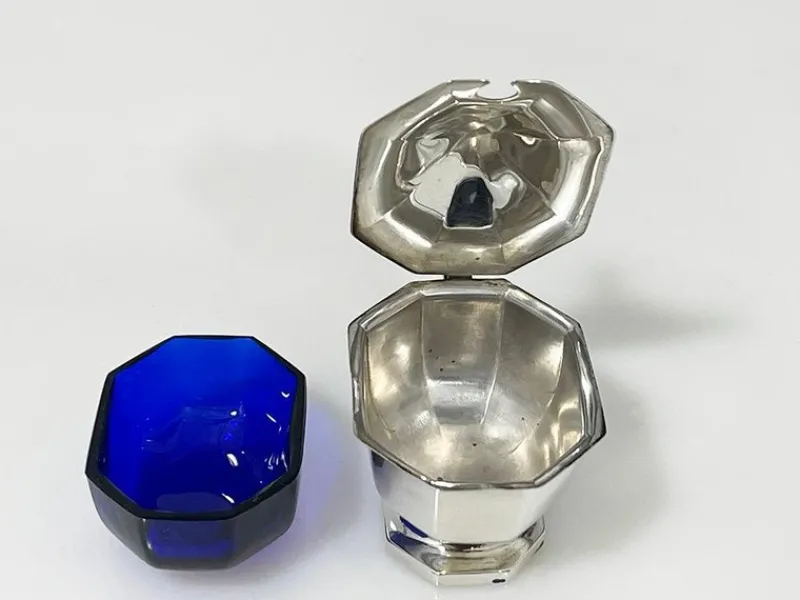 Best Pamono English Silver Condiment Set attributed to Mappin & Webb, Birmingham, 1927, Set of 6