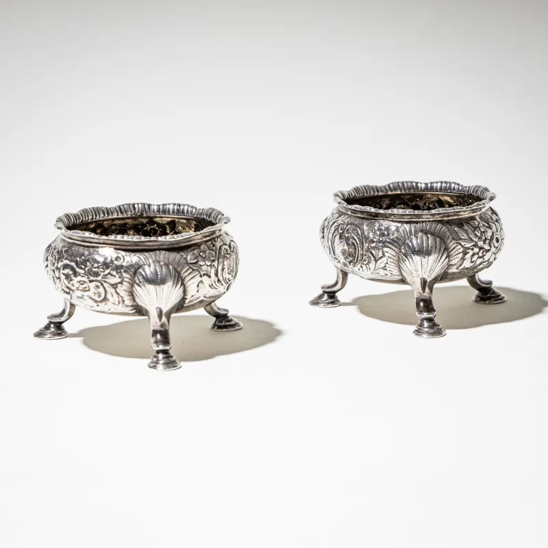 Clearance Pamono English Silver Salt Cellars, Set of 2