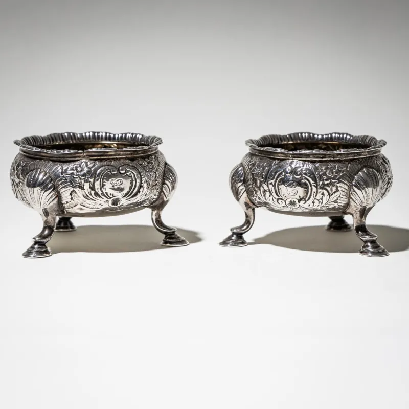 Clearance Pamono English Silver Salt Cellars, Set of 2