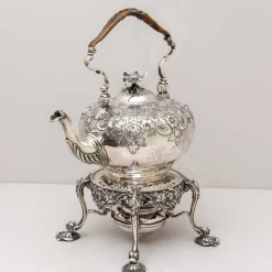Sale Pamono English Silver Teapot with Stand by T. Heming and S. Whitford