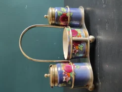 Pamono English Silver-Plated and Lusterware Cruet Set from John Turton & Co., Sheffield, 1920s, Set of 4><noscript><img width=