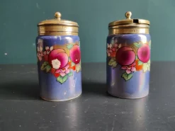 Pamono English Silver-Plated and Lusterware Cruet Set from John Turton & Co., Sheffield, 1920s, Set of 4><noscript><img width=