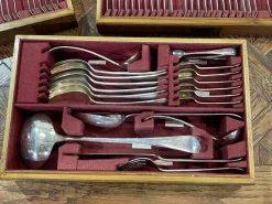 Pamono English Silver-Plated Cutlery Set in Oak Box, Set of 119><noscript><img width=