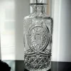 New Pamono Engraved Cut Glass Decanter with Silver-Plated Gin Tag, 1930s