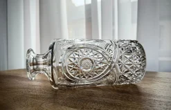 New Pamono Engraved Cut Glass Decanter with Silver-Plated Gin Tag, 1930s