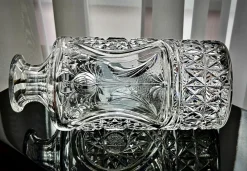 New Pamono Engraved Cut Glass Decanter with Silver-Plated Gin Tag, 1930s