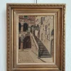 Sale Pamono Enrico Bianchini, Firenze Cortile del Bargello, Oil on Canvas, Framed