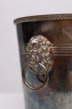 Pamono Epns Silver Plated Lions Head Wine Cooler, 1950s> Ice Buckets & Wine Coolers