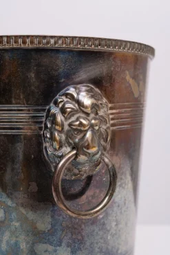 Pamono Epns Silver Plated Lions Head Wine Cooler, 1950s><noscript><img width=