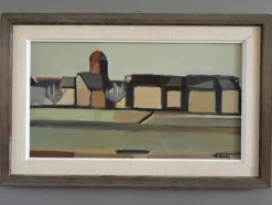 Online Pamono Eric Elfvén, Desert Geometry, Oil Painting, Framed