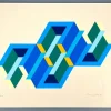 Hot Pamono Ernst Helmstädter, Dual Object, 1981, Color Screen Print