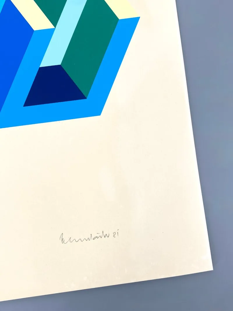 Hot Pamono Ernst Helmstädter, Dual Object, 1981, Color Screen Print