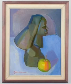 Outlet Pamono Ernst Ingemansson, Modernist Still Life with Woman's Bust, 1960s, Oil on Canvas