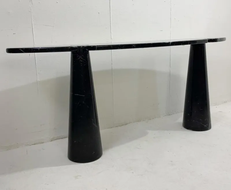 Pamono Eros Console in Black Marble by Angelo Mangiarotti, 1970s> Console Tables