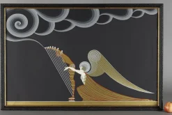 Pamono Erté, The Angel with the Harp, 1926, Color Lithograph><noscript><img width=