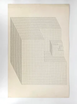 New Pamono Erwin Heerich, Large Constructive-Concrete Composition, 1950s, Screen Print