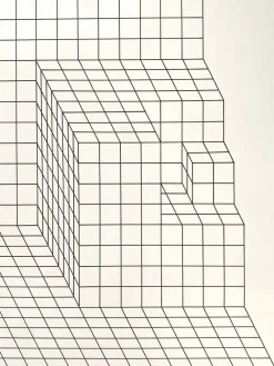 New Pamono Erwin Heerich, Large Constructive-Concrete Composition, 1950s, Screen Print
