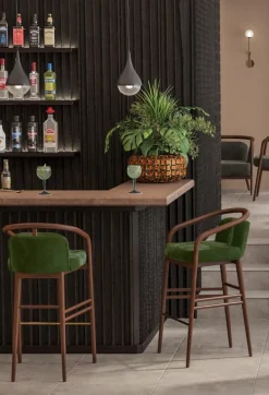 Pamono Essex Green Velvet Bar Stool by Javier Gomez><noscript><img width=