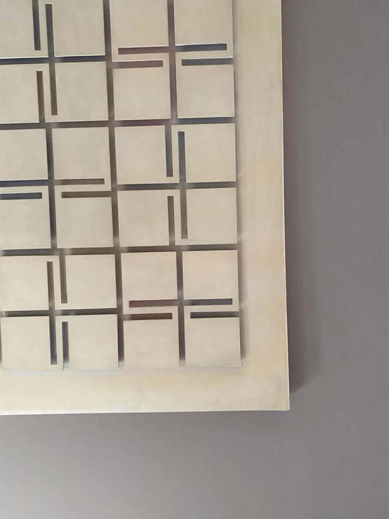 New Pamono Estuardo Maldonado, Abstract White Artwork, 1980, Acrylic Glass