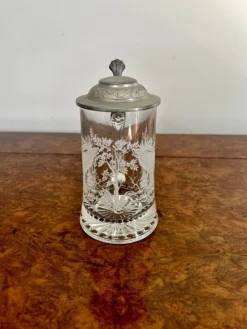 Pamono Etched Glass Tankard, 1920s> Glassware