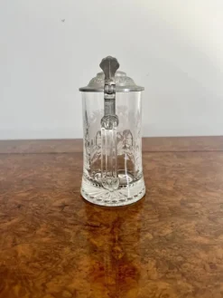Pamono Etched Glass Tankard, 1920s><noscript><img width=