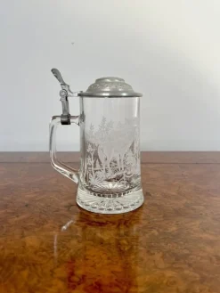 Pamono Etched Glass Tankard, 1920s><noscript><img width=