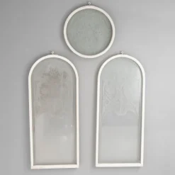 Clearance Pamono Etched Glass Windows, 1880s, Set of 3