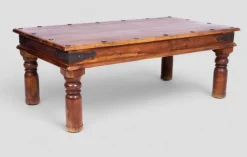 Pamono Ethnic Teak Coffee Table with Iron Fastenings, Northern India><noscript><img width=