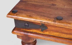 Pamono Ethnic Teak Coffee Table with Iron Fastenings, Northern India><noscript><img width=
