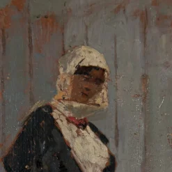 Pamono Ettore Cercone, Female Portraits, 1885, Oil Painting, Framed><noscript><img width=