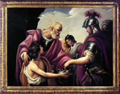 Discount Pamono Ettore Frattini, Flavius Belisarius (Homage to François-André Vincent), 1600s, Oil Painting, Framed