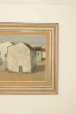 Pamono Evert Färhm, Houses, 1960s, Oil on Panel, Framed><noscript><img width=