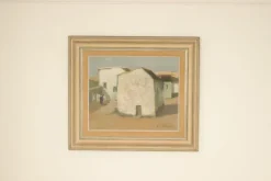Pamono Evert Färhm, Houses, 1960s, Oil on Panel, Framed><noscript><img width=