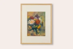 Clearance Pamono Expressionist Artist, Summer Bouquet, 1960s, Oil on Plate, Framed
