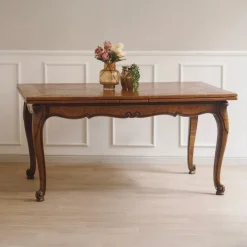 Pamono Extendable French Dining Table with Curved Legs, 1920s> Dining Tables & Sets