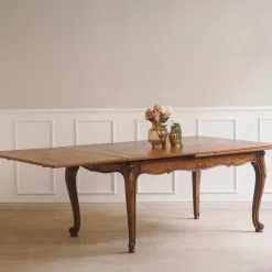 Pamono Extendable French Dining Table with Curved Legs, 1920s><noscript><img width=