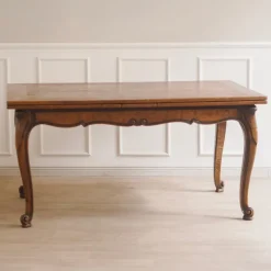 Pamono Extendable French Dining Table with Curved Legs, 1920s><noscript><img width=