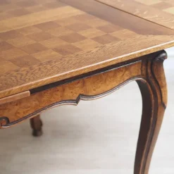 Pamono Extendable French Dining Table with Curved Legs, 1920s><noscript><img width=