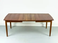 Pamono Extendable Teak Boat Shaped Dining Table, 1970s><noscript><img width=