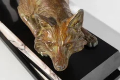 Pamono F. H. Danvin, Sculpture of a Fox, 1973, Bronze on Marble><noscript><img width=