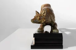 Pamono F. H. Danvin, Sculpture of a Fox, 1973, Bronze on Marble><noscript><img width=