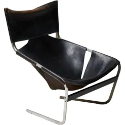 Pamono F444 Lounge Chair in Black Leather by Pierre Paulin for Artifort, 1965> Lounge Chairs & Armchairs