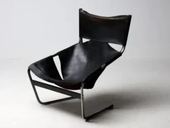Pamono F444 Lounge Chair in Black Leather by Pierre Paulin for Artifort, 1965> Lounge Chairs & Armchairs