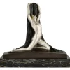 Hot Pamono F. Trinque, Art Deco Nude with Drape, 1920s, Bronze & Marble