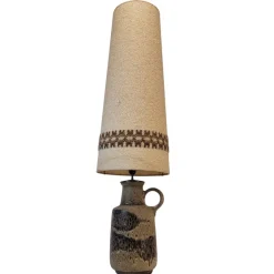 Pamono Fat Lava Ceramic Lamp with Original Shade from Scheurich Keramik, 1960s> Table Lamps