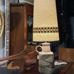 Pamono Fat Lava Ceramic Lamp with Original Shade from Scheurich Keramik, 1960s><noscript><img width=