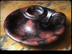 Pamono Fat Lava Majolica Candleholder from Karlsruhe, 1970s> Candleholders