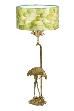 Pamono Fauna Heron Table Lamp in Light Green from Brass Brothers> Table Lamps