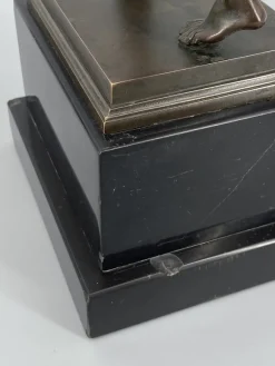 Pamono Fauno Danzante of Pompeii, Bronze on a Marble Base, Signed