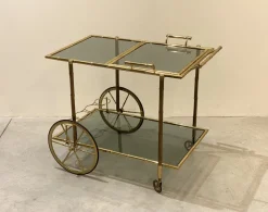 Best Pamono Faux Bamboo & Brass Bar Trolley from Maison Bagues, 1970s